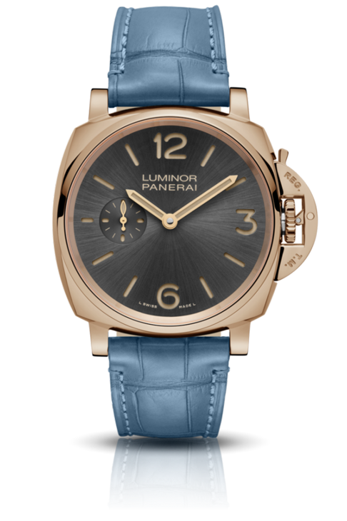 Officine Panerai released a collection of 11 coloored alligator straps in 2014. Eight of the straps have a semi-matte finish while an additional three are given a gloss finish, suitable for men and women