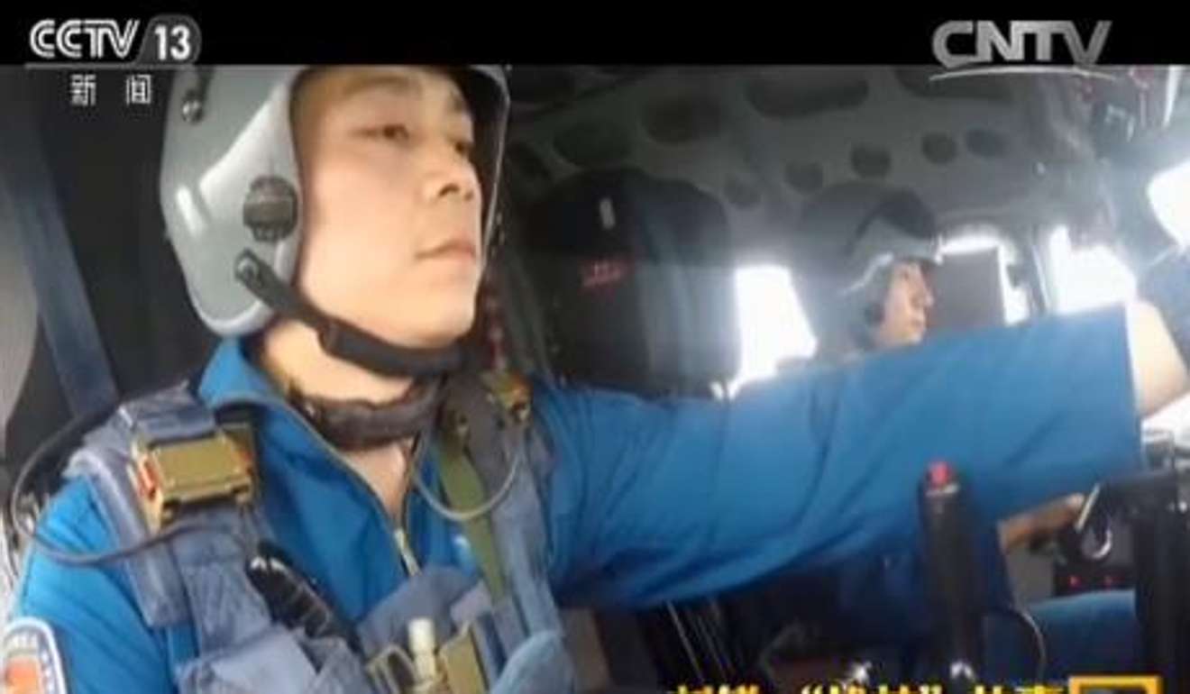 Footage from state broadcaster CCTV shows Captain Liu Rui piloting his H-6K bomber. Photo: Handout