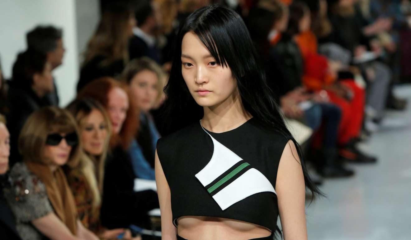 A model presents a look from the Calvin Klein collection in New York. Photo: Reuters