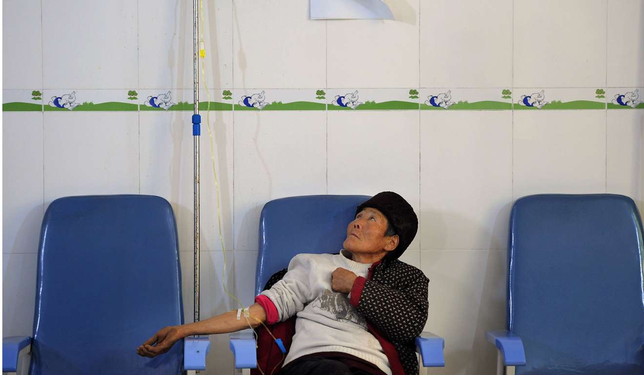 An Aids patient receives free treatment at a medical centre in Fuyang, in east Chin’s Anhui province. Photo: AFP