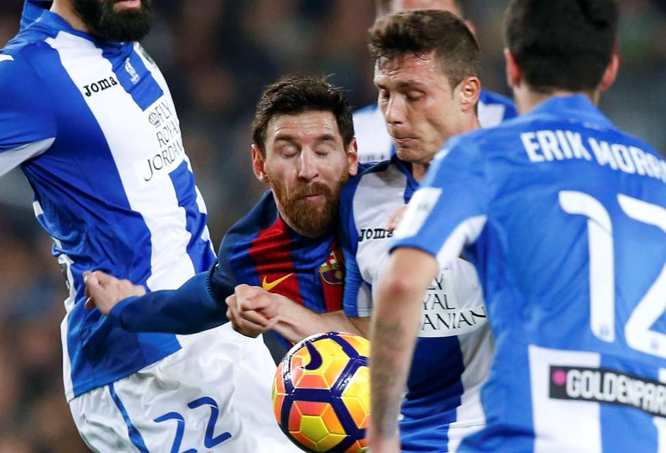 Messi in action against Leganes. Photo: Reuters