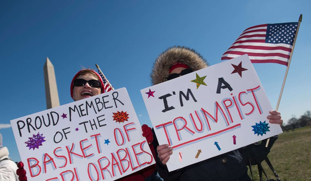 Trump supporters rally outside the Washington Monument. Photo: AFP