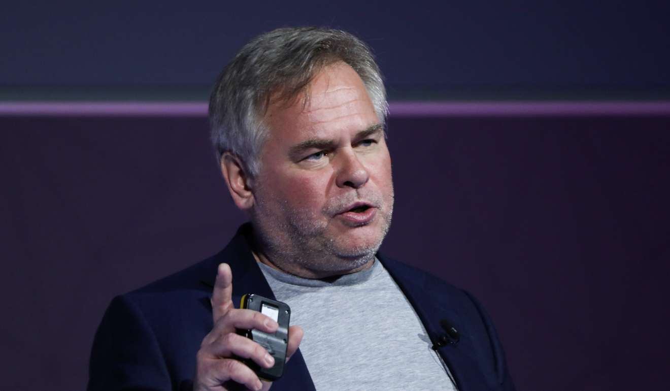 Eugene Kaspersky, chairman, chief executive officer and founder of Kaspersky Lab, delivers a keynote speech on the opening day of the Mobile World Congress (MWC) in Barcelona, Spain late last month. Photo: Bloomberg