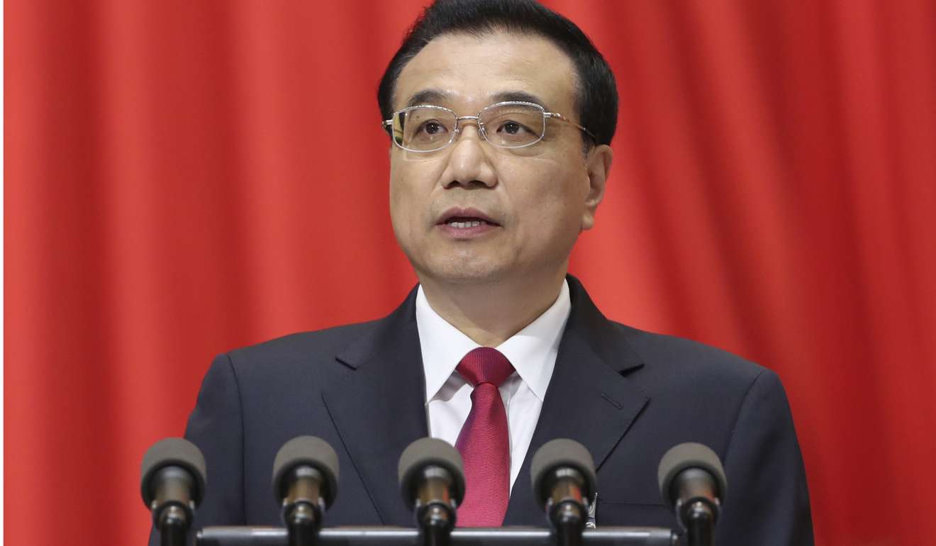 Chinese Premier Li Keqiang delivers a work report during the opening session of the annual National People's Congress at Beijing's Great Hall of the People, on March 5. Photo: Xinhua