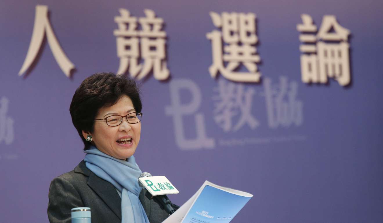Chief executive candidate Carrie Lam complained that she faced what she called ‘white terror’. Photo: David Wong