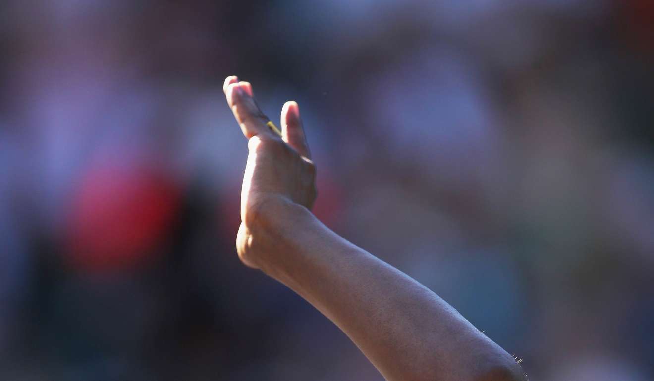 Venus Williams waves to the crowd after her straight-sets victory against Lucie Safarova. Photo: AFP
