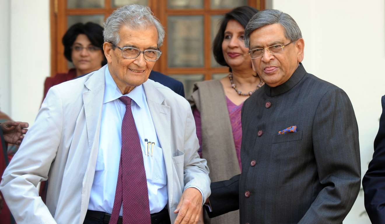 Indian economist and Nobel laureate Amartya Sen, left, and India’s Minister for External Affairs S.M. Krishna. Photo: AFP