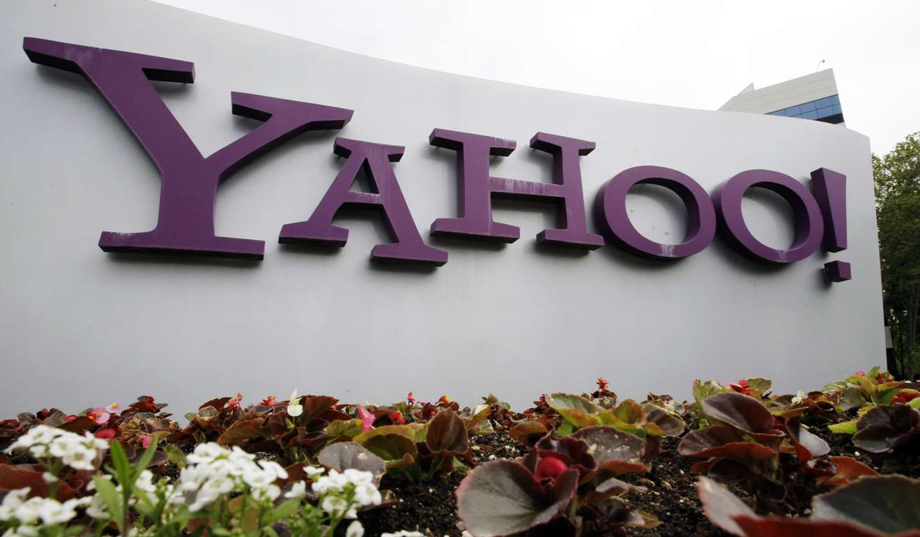 The Yahoo logo is seen outside of the firm’s offices in Santa Clara, Calif. The Justice Department announced charges against four defendants, including two officers of Russian security services, in a data breach at Yahoo. Photo: AP