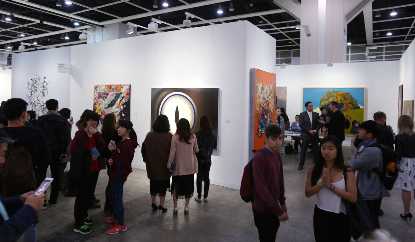 Exhibitors see regional art fairs such as Art Basel Hong Kong as a way to expand their business, whether merely by making contacts or also selling art. Photo: Nora Tam