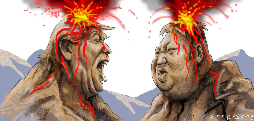 Learning to live with each other is the only way forward, but that is far from the minds of Donald Trump or Kim Jong-un, dangerously volcanic blood brothers. Illustration: Craig Stephens