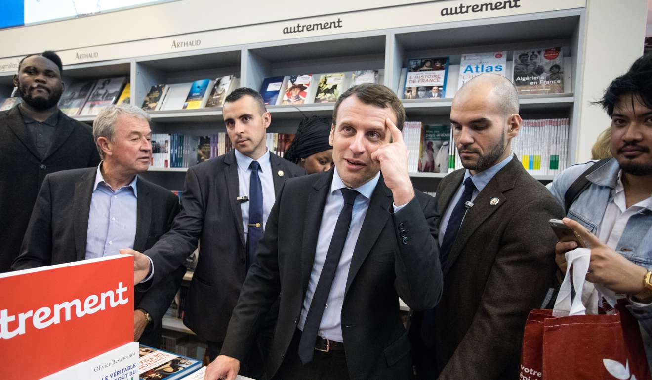 Emmanuel Macron, France's independent presidential candidate. Polls show Le Pen as the likely winner of the first round of France’s presidential vote on April 23, but indicate that she would lose presidential run-off on May 7 to centrist independent candidate Emmanuel Macron. Photo: Bloomberg