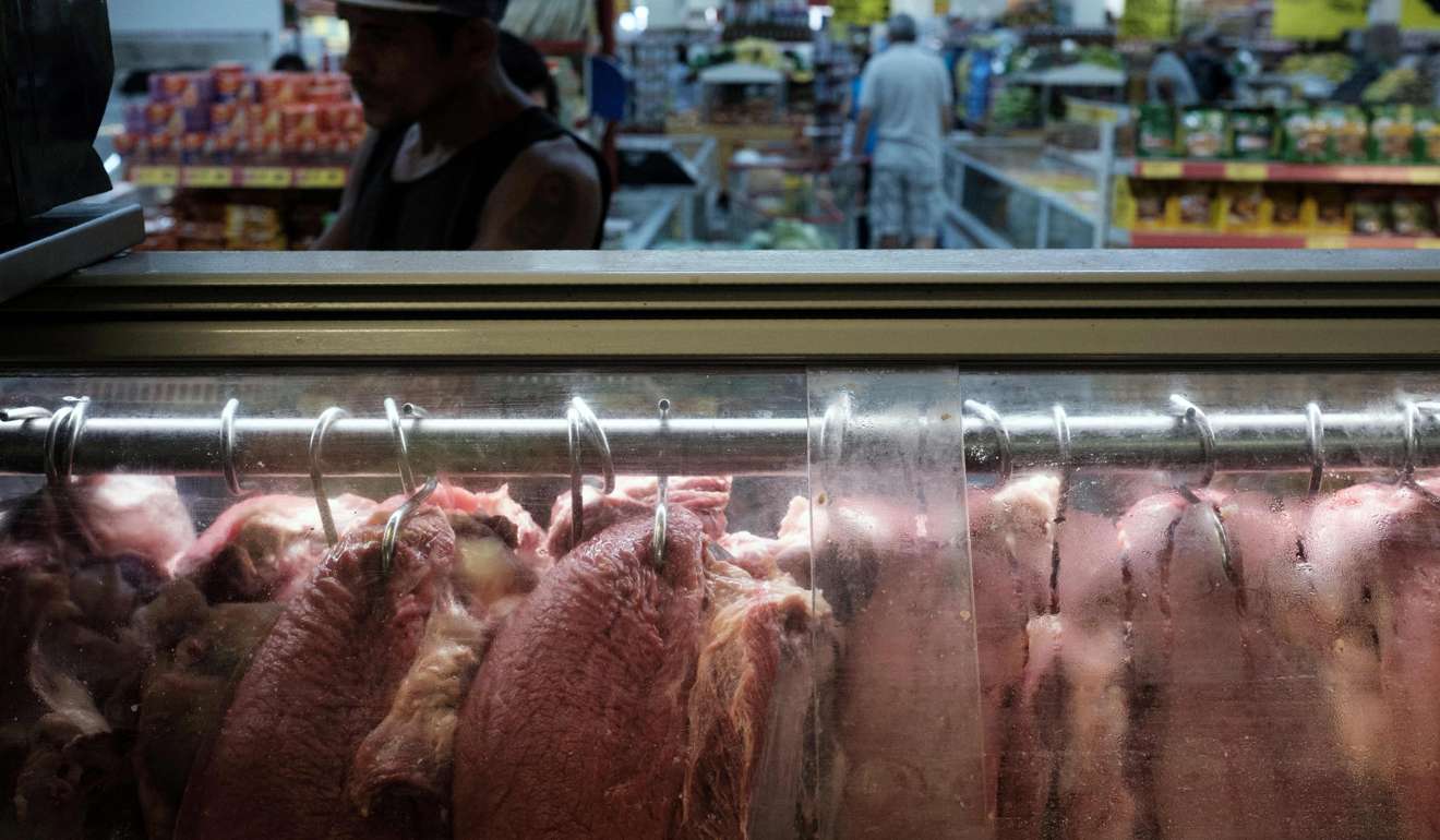 Meat products are seen during an inspection by Rio de Janeiro state's consumer protection agency, PROCON, at a supermarket in Rio de Janeiro. Photo: AFP