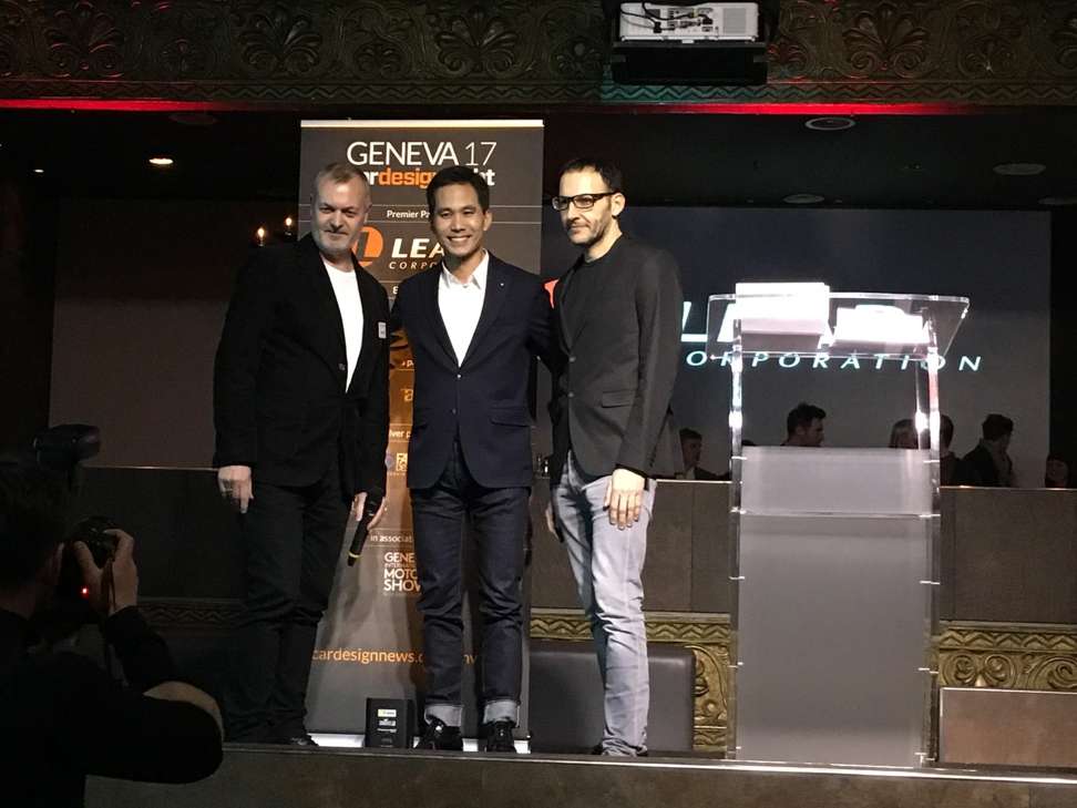Anthony Lo Wai-kei (centre), vice-president of exterior design at Renault, at the Car Design of the Year Awards in Geneva. Photo: Handout