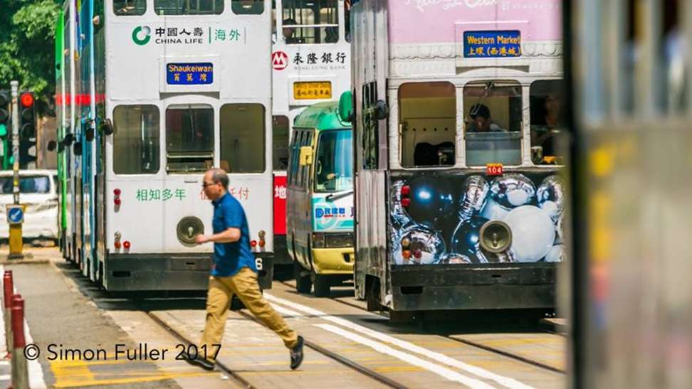 One of Simon Fuller’s many photos of trams on Hong Kong Island.