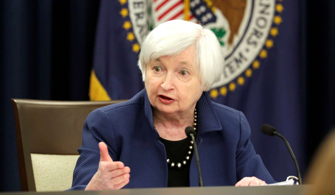 Federal Reserve Chair Janet Yellen as expectations of steady US growth underpin expectations of further increases in US rates this year. Photo: Reuters