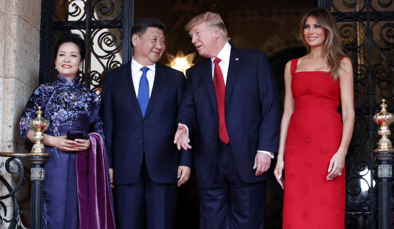 President Donald Trump and Chinese President Xi Jinping with their wives, first lady Melania Trump and Chinese first lady Peng Liyuan. Photo: AP