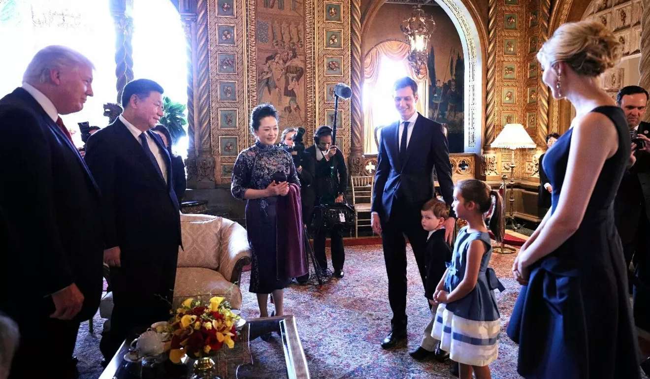 Trump’s two Putonghua speaking grandchildren sing the Chinese folk song Jasmine Flower and recite ancient Chinese poetry in front of a beaming Xi and his wife. Photo: China News Service