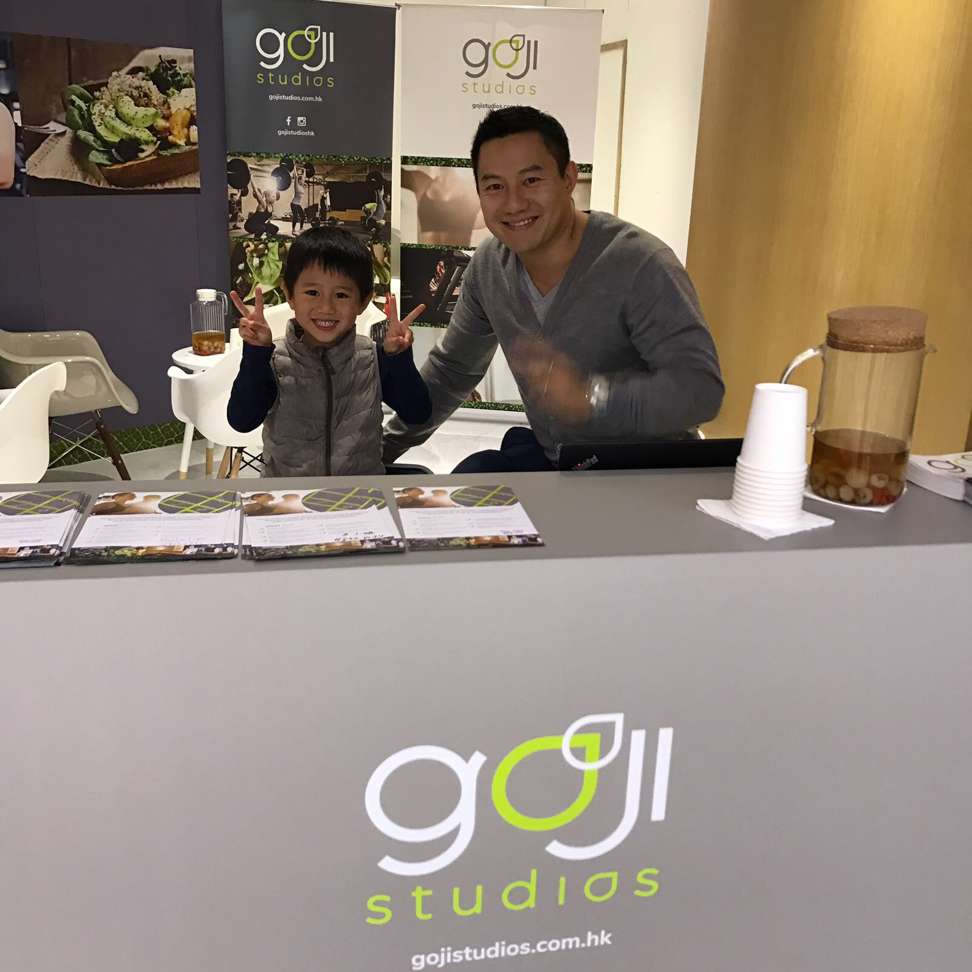Ricky Cheuk with son Ryan at Goji Studios. Photo: Handout
