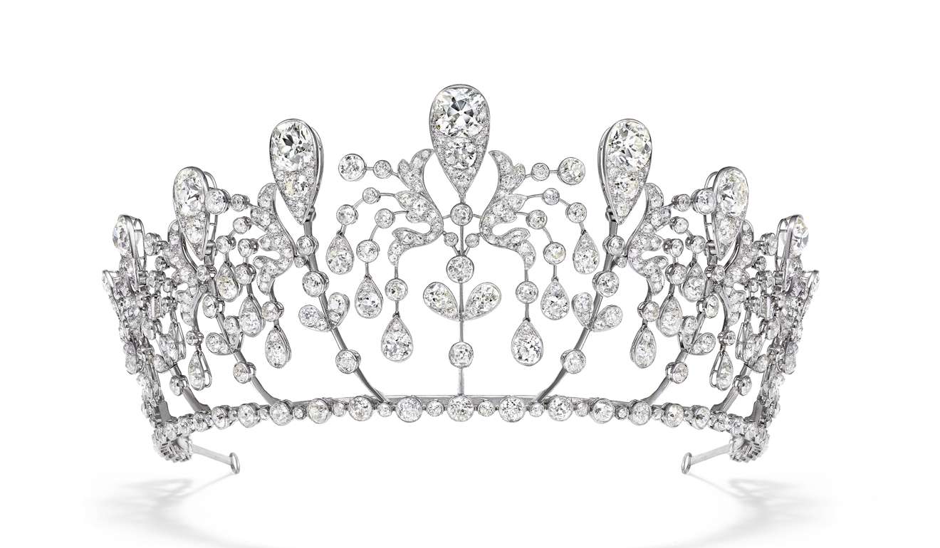 A Chaumet Diadem with fuchsia motifs, known as “Bourbon-Parme”