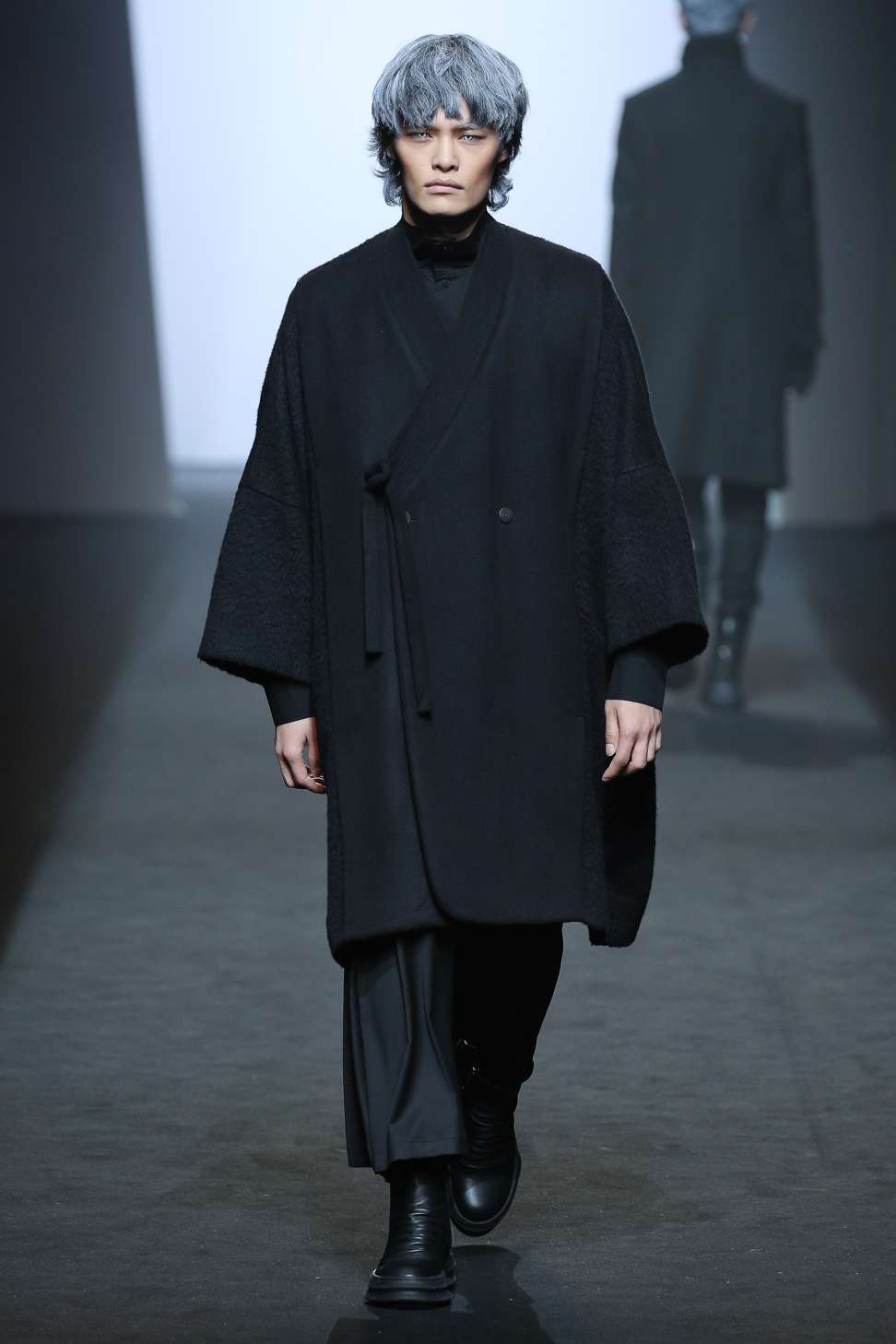 Dgnak showed dark, hanbok-inspired robes and coats. Photo: Justin Shin