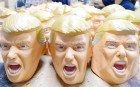Rubber Donald Trump masks are produced at a factory in Japan. Photo: AFP