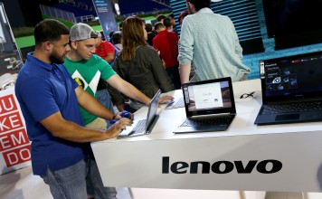 Lenovo says it will 'aggressively gain share' in the phone market where only two players have a more than 10 per cent share. Photo: Joe Raedle/Getty Images