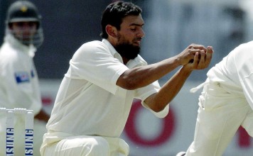 Saqlain Mushtaq in March 2004. Photo: AFP