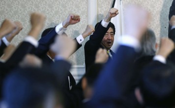 The Japanese Prime Minister’s ‘Abenomics’ are motivated, says Cathy Holcombe, by “a prideful determination to maintain the country’s status as dominant economic power”. Photo: Reuters