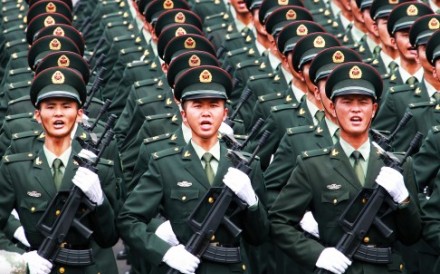 Chinese troops rehearsing for the huge military parade held in Beijing in September. Photo: Xinhua Chinese troops rehearsing for the huge military parade held in Beijing in September. Photo: Xinhua