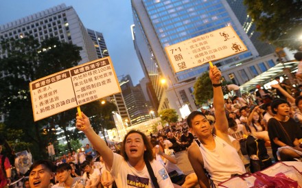 Protesters at a democracy rally in Hong Kong. Photo: David Wong