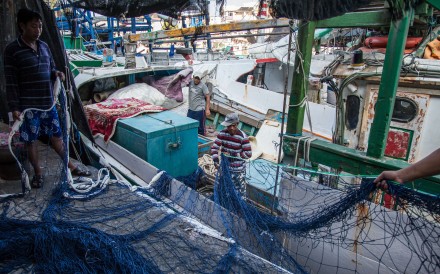 Filippino fishermen at Nanfangao harbour near Yilan, Taiwan. Pictures: Paul Ratje Filippino fishermen at Nanfangao harbour near Yilan, Taiwan. Pictures: Paul Ratje
