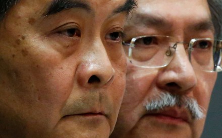 Would the pan-democratic members of the Election Committee vote for John Tsang (right) to stop Leung Chun-ying winning a second term? Photo: Bobby Yip