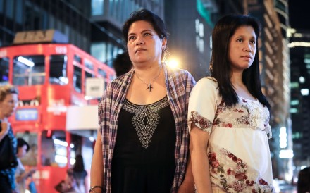 Shiella Estrade (left) and Armafe Cajiben of the Progressive Labour Union of Domestic Workers in Hong Kong. They both work as domestic helpers. Photo: Bruce Yan