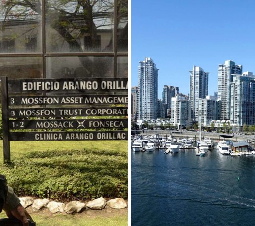 Vancouver (right) might seem a world away from the woes of the Panamanian legal firm Mossack Fonseca (pictured, left, during a police raid), but hundreds of Vancouver addresses feature in the cache of tax haven documents leaked from the firm. Photos: AFP / Ian Young Vancouver (right) might seem a world away from the woes of the Panamanian legal firm Mossack Fonseca (pictured, left, during a police raid), but hundreds of Vancouver addresses feature in the cache of tax haven documents leaked from the firm. Photos: AFP / Ian Young