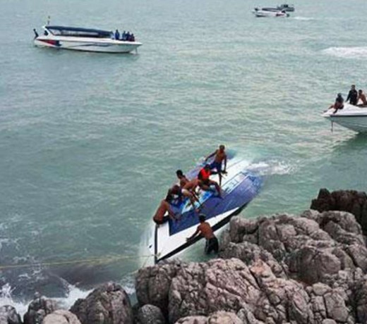 Paiboon Omark, a district chief on the island, said the boat was only a few metres from the pier when it capsized. Photo: SCMP Pictures