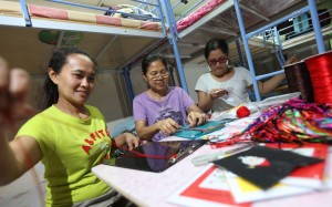 From left: Mida from Indonesia; Thatsana from Thailand; and Annalyn from the Philippines, at Bethune House Migrant Women’s Refuge in Sheung Wan. Photo: Felix Wong