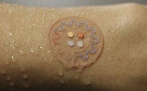 Researchers are creating a skin patch that can test droplets of sweat to track health while people exercise.