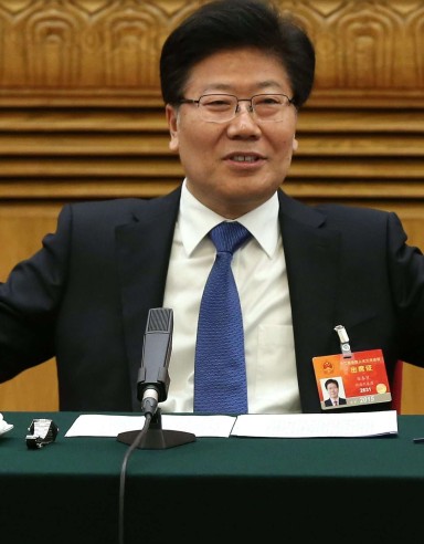 A file picture of Zhang Chunxian taken on the sidelines of the National People’s Congress last year. Photo: EPA