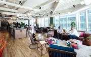WeWork’s co-working space in Times Square, New York rents desks for US$625 a month. Photo: Company WeWork’s co-working space in Times Square, New York rents desks for US$625 a month. Photo: Company