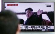 A TV news programme showing a file footage of North Korean leader Kim Jong-un. Photo: AP A TV news programme showing a file footage of North Korean leader Kim Jong-un. Photo: AP