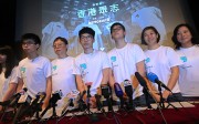 The principal players in Demosisto, including chairman Nathan Law (third from left) set out their agenda. Photo: Felix Wong