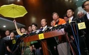 Pan-democracy legislators meet the press last year after the reform package was rejected. Photo: K. Y. Cheng