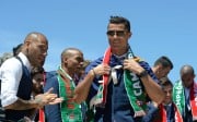 Cristiano Ronaldo attends the celebrations. Xinhua