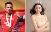 Lin Dan and model Zhao Yaqi. Lin Dan and model Zhao Yaqi.