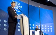 Chinese President Xi Jinping addresses the World Economic Forum on Tuesday. Photo: EPA