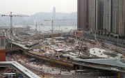Construction work on the West Kowloon terminus of the cross-border express railway, which is due to open next year. Photo: Edward Wong