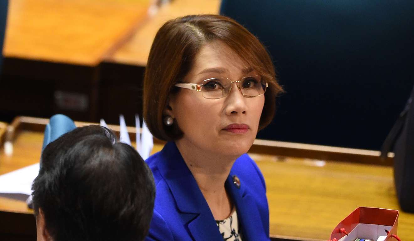 The Philippines’ first transgender representative Geraldine Roman at the State of the Nation Address in Manila. Photo: AFP