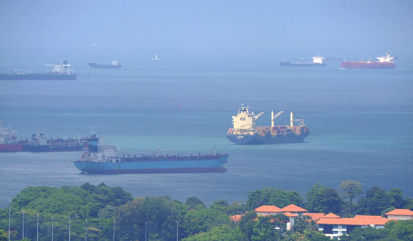 Merchant ships off Singapore’s coast. Singapore has been named the maritime capital of the world, after taking top spot in a recent ranking. Photo: Xinhua