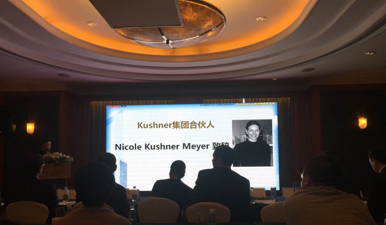 Nicole Kushner Meyer, sister of the US president’s son-in-law, is in China promoting a property project in New Jersey. Photo: SCMP Pictures