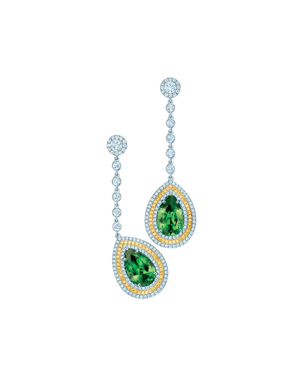 Pear shaped tsavorite earrings from Tiffany's Blue Book Collection